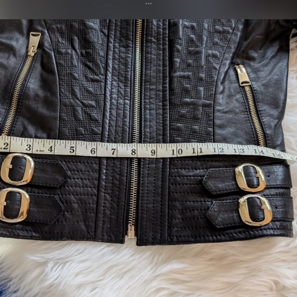 Escada Textured Black Leather Jacket - Picture 5 of 10
